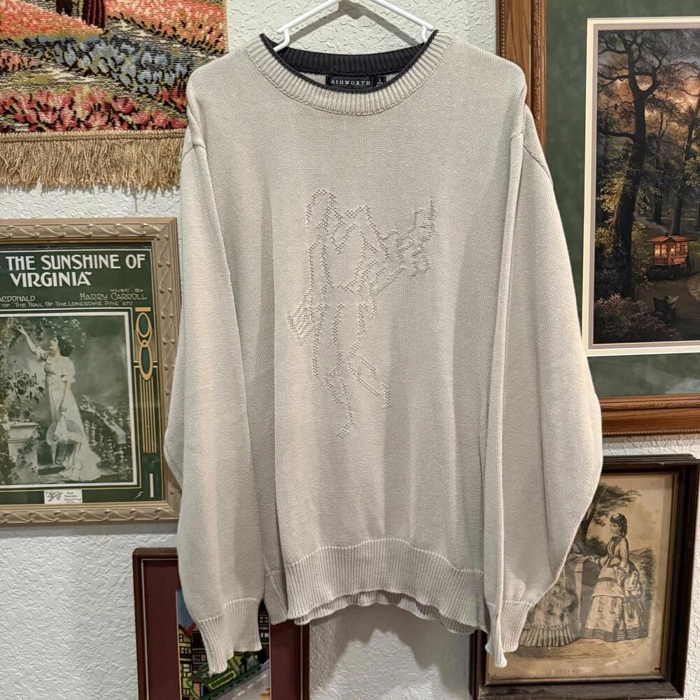 Vintage 90s RARE Ashworth Big Golfer Men’s Knit Golf Sweater Size Large
